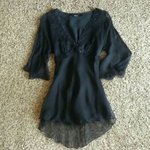Arden B. | Black Silk Top